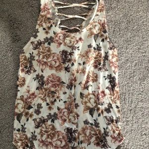 Flowered garage tank top